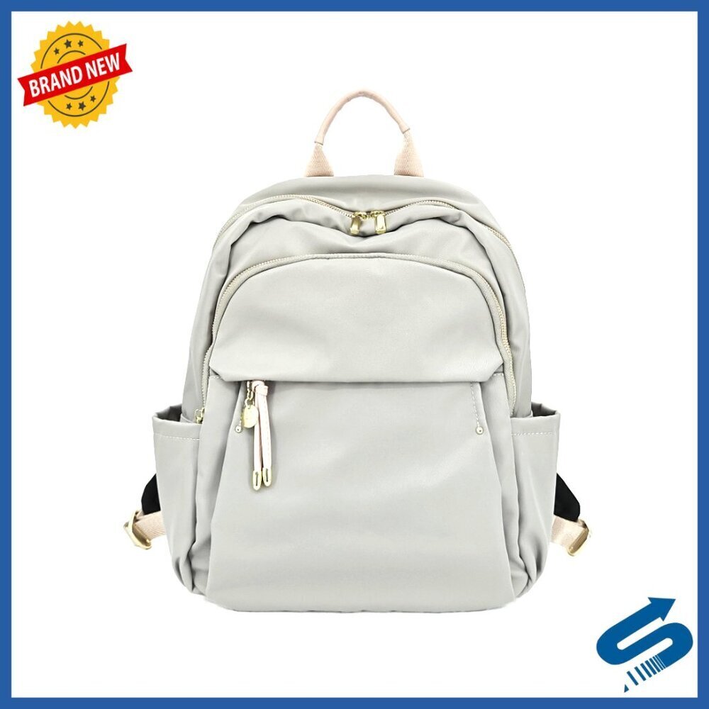 Nylon Daypack Backpack Purse Gold Hardware Lightweight Water-Resistant Rucksack